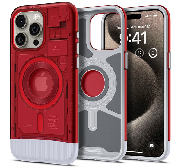 Spigen Classic C1 (MagFit) iPhone 15 Pro tok Ruby (ACS06744)