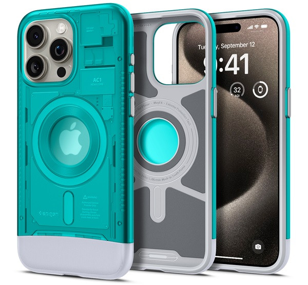 Spigen Classic C1 (MagFit) iPhone 15 Pro tok Bondi Blue (ACS06743)