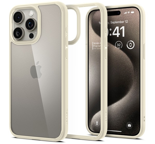 Spigen Ultra Hybrid iPhone 15 Pro tok átlátszó-bézs (ACS06712)