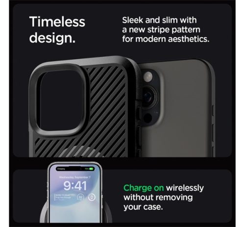 Spigen Core Armor MagFit Apple iPhone 16 Pro tok, MagSafe, Matte Black, fekete
