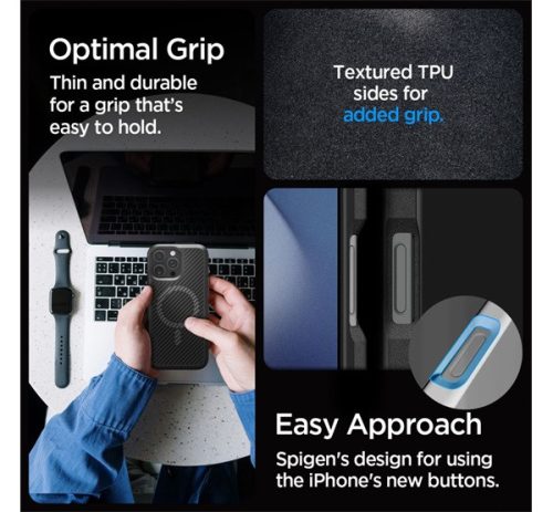 Spigen Core Armor MagFit Apple iPhone 16 Pro Max tok, MagSafe, Matte Black, fekete