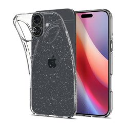   Spigen Liquid Crystal Glitter Apple iPhone 16 tok, Crystal Quartz, átlátszó