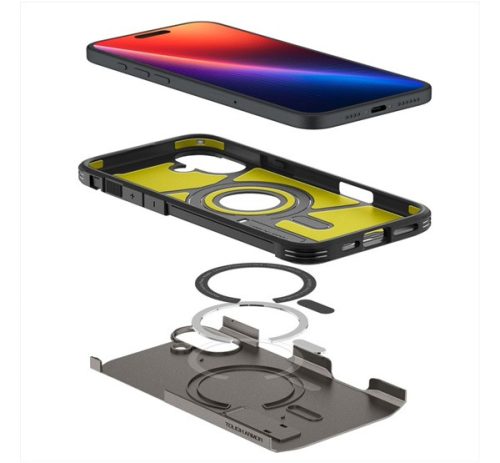 Spigen Tough Armor MagFit Apple iPhone 16 tok, MagSafe, Gunmetal, fekete