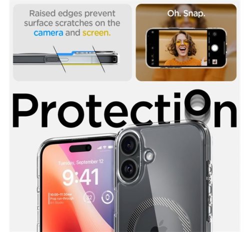 Spigen Ultra Hybrid MagFit Apple iPhone 16 tok, MagSafe, Carbon Fiber, fekete