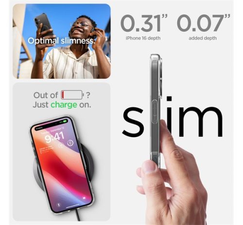 Spigen Ultra Hybrid MagFit Apple iPhone 16 tok, MagSafe, Carbon Fiber, fekete