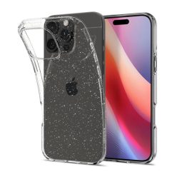   Spigen Liquid Crystal Glitter Apple iPhone 16 Pro tok, Crystal Quartz, átlátszó