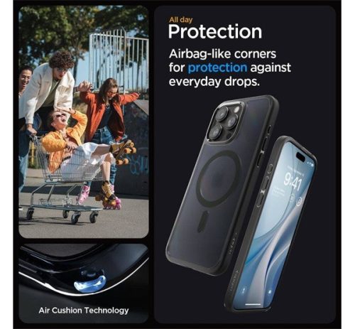 Spigen Ultra Hybrid MagFit Apple iPhone 16 Pro tok, MagSafe, Frost, fekete