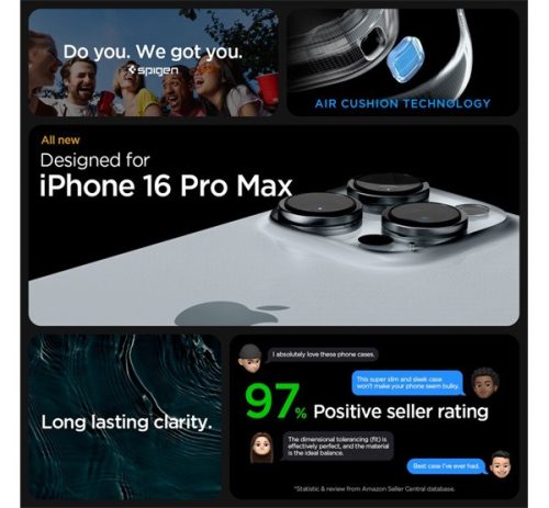 Spigen Ultra Hybrid Apple iPhone 16 Pro Max tok, Frost, fekete