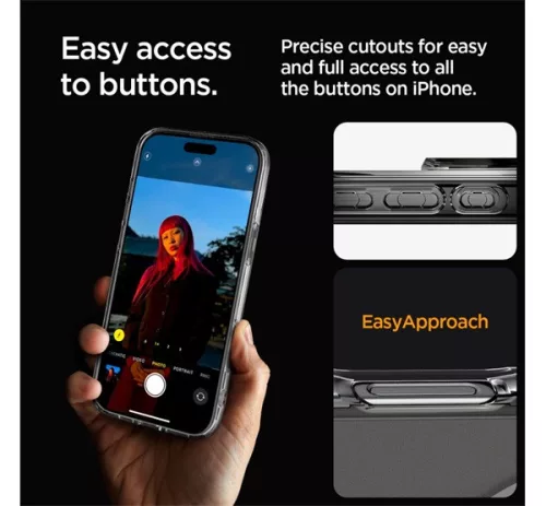 Spigen Ultra Hybrid MagFit Apple iPhone 16 Pro Max tok, MagSafe, Frost Clear tok, átlátszó