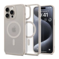   Spigen Ultra Hybrid MagFit Apple iPhone 16 Pro Max tok, MagSafe, Frost Natural Titanium, átlátszó-bézs