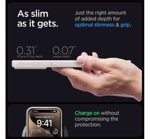 Spigen Ultra Hybrid MagFit Apple iPhone 16 Pro Max tok, MagSafe, Frost Natural Titanium, átlátszó-bézs