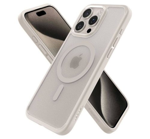 Spigen Ultra Hybrid MagFit Apple iPhone 16 Pro Max tok, MagSafe, Frost Natural Titanium, átlátszó-bézs
