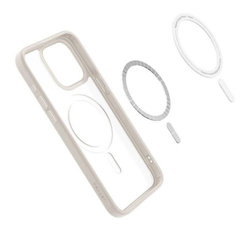 Spigen Ultra Hybrid MagFit Apple iPhone 16 Pro Max tok, MagSafe, Frost Natural Titanium, átlátszó-bézs