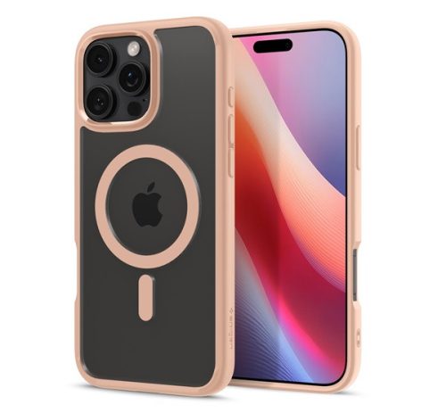 Spigen Ultra Hybrid MagFit Apple iPhone 16 Pro Max tok, MagSafe, Rose Titanium, átlátszó