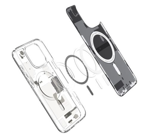 Spigen Ultra Hybrid MagFit Apple iPhone 16 Pro Max tok, MagSafe, Natural Titanium, Zero One, átlátszó