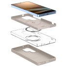 Spigen Silicone Fit MagFit Samsung Galaxy S25 Ultra tok, Natural Titanium, átlátszó