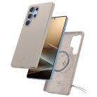 Spigen Silicone Fit MagFit Samsung Galaxy S25 Ultra tok, Natural Titanium, átlátszó