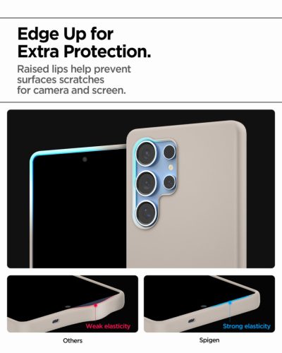 Spigen Silicone Fit MagFit Samsung Galaxy S25 Ultra tok, Natural Titanium, bézs