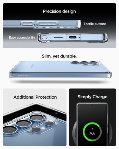 Spigen Ultra Hybrid Samsung Galaxy S25 Ultra tok, Crystal Clear, átlátszó