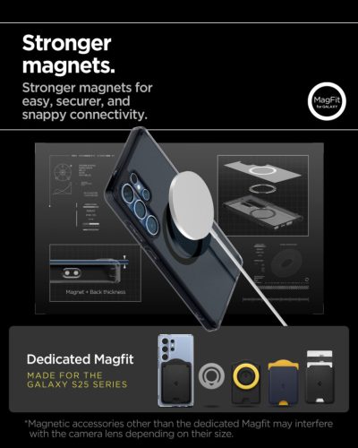 Spigen Ultra Hybrid MagFit Samsung Galaxy S25 Ultra tok, Frost Black, fekete