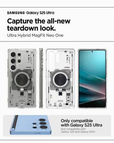 Spigen Ultra Hybrid MagFit Samsung Galaxy S25 Ultra tok, Neo One, átlátszó