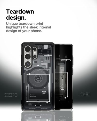 Spigen Ultra Hybrid MagFit Samsung Galaxy S25 Ultra tok, Zero One, fekete