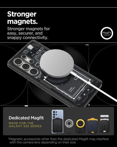 Spigen Ultra Hybrid MagFit Samsung Galaxy S25 Ultra tok, Zero One, fekete