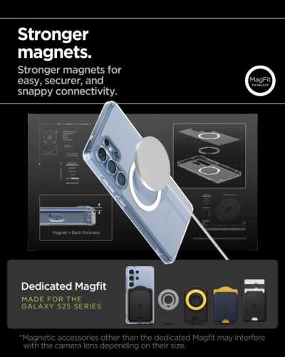 Spigen Ultra Hybrid MagFit Samsung Galaxy S25 Ultra tok, átlátszó-fehér