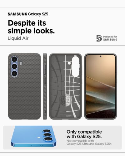 Spigen Liquid Air Samsung Galaxy S25 Ultra tok, Marble, szürke