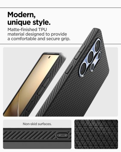 Spigen Liquid Air Samsung Galaxy S25 Ultra tok, Matte Black, fekete