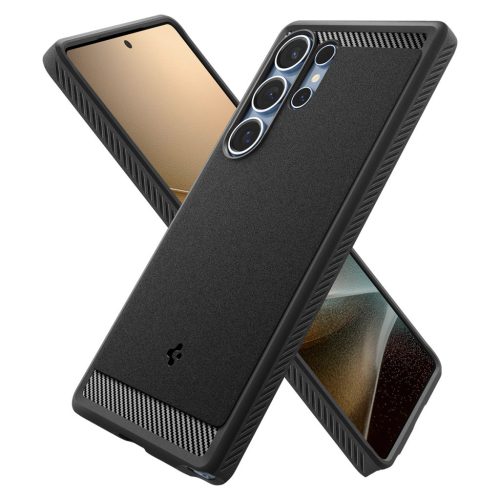 Spigen Rugged Armor MagFit Samsung Galaxy S25 Ultra tok, Matte Black, fekete