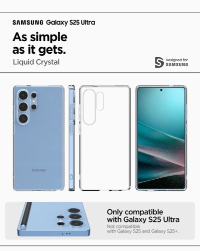 Spigen Liquid Crystal Samsung Galaxy S25 Ultra tok, Crystal Clear, átlátszó