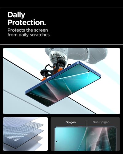 Spigen EliteShield EZ Fit HD Samsung Galaxy S25 kijelzővédő fólia felhelyező kerettel (1db)