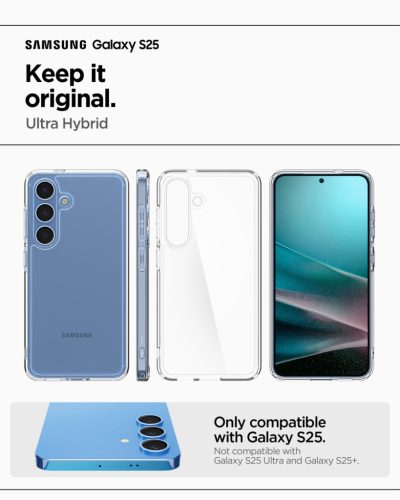 Spigen Ultra Hybrid Samsung Galaxy S25 tok, Crystal Clear, átlátszó