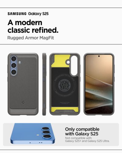 Spigen Rugged Armor MagFit Samsung Galaxy S25 tok, Marble Gray