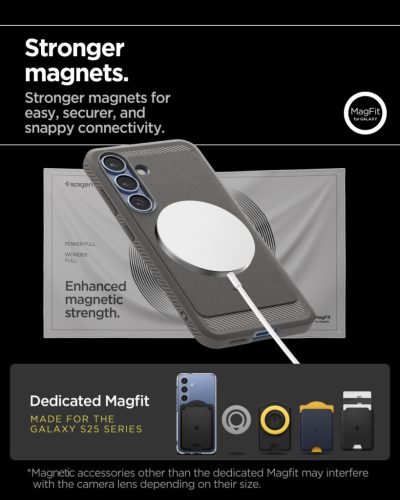 Spigen Rugged Armor MagFit Samsung Galaxy S25 tok, Marble Gray