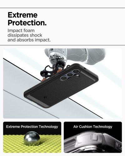 Spigen Rugged Armor MagFit Samsung Galaxy S25 tok, Matte Black, fekete