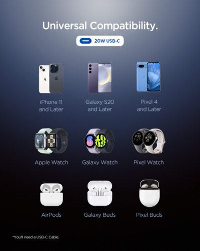 Spigen Essential EE201EU 1-port hálózati töltő adapter, 20W, Fekete