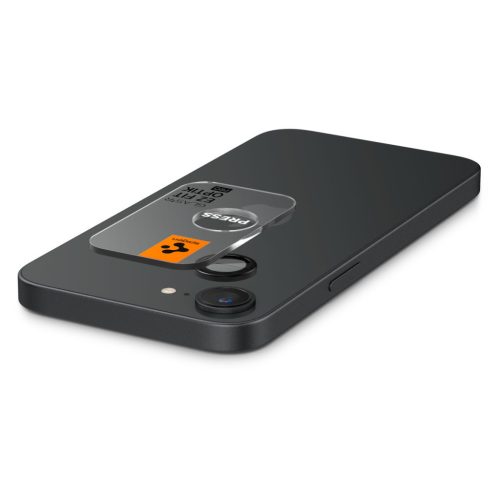 Spigen Glas.tR EZ Fit Optik Pro Apple iPhone 16e Tempered kameralencse-védő fólia felhelyező kerettel, fekete (2db)