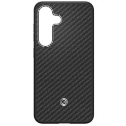   Samsung by Spigen Enzo Aramid Magnetic Galaxy S25+ mágneses gyári tok, fekete-ezüst