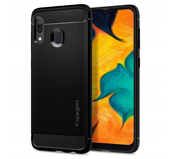 Spigen Rugged Armor Samsung Galaxy A30 hátlaptok fekete (617CS26243)