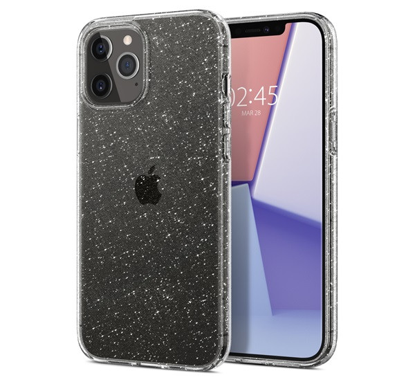 Spigen Liquid Crystal Glitter Apple iPhone 12/12 Pro Szilikon Tok - Átlátszó