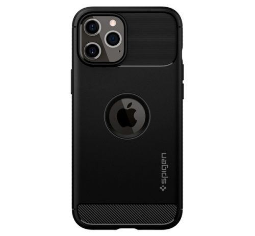 Spigen Rugged Armor Apple iPhone 12 / 12 Pro tok, Matte Black, fekete