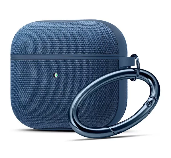 Coque Spigen Urban Fit Pour AirPods Pro 3 (2025) - Vert Minuit - Nylon Et Daim - Avec Mousqueton - 12