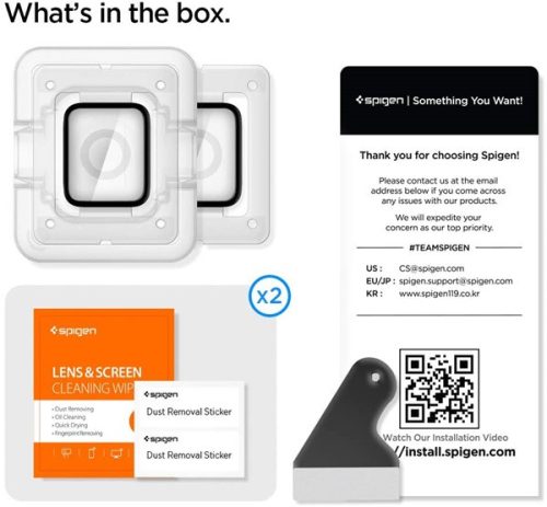 Spigen Pro Flex EZ Fit Apple Watch S9 / S8 / S7 45mm tempered kijelzővédő fólia felhelyező kerettel (2db)