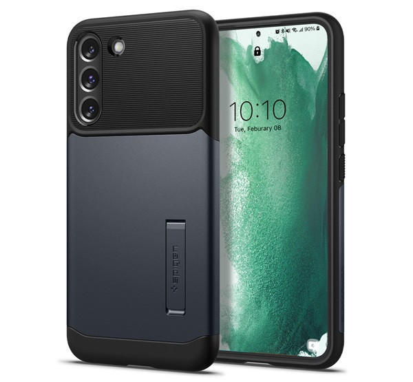 Spigen Slim Armor Samsung Galaxy S22 Plus 5G tok Metal Slate - fekete-kék (ACS03978)