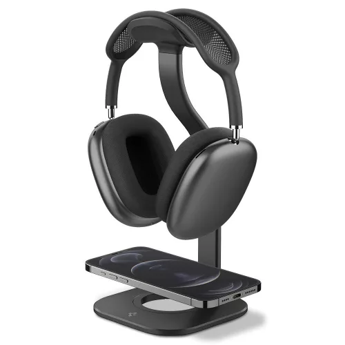 Spigen Nanotac Apple Airpods Max Stand MagFit, Magsafe asztali töltőpad és Apple AirPods Max tartó állvány, fekete