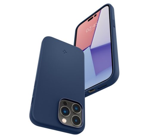 Spigen Silicone Fit MagFit Apple iPhone 14 Pro Max tok, MagSafe, Navy Blue, kék
