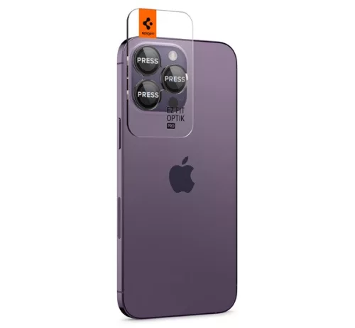 Spigen Glas.tR EZ Fit Optik Pro Apple iPhone 14 Pro / 14 Pro Max / 15 Pro / 15 Pro Max / 16 Pro / 16 Pro Max / 17 Pro / 17 Pro Max, Tempered kameralencse-védő fólia felhelyező kerettel, fekete (2db)