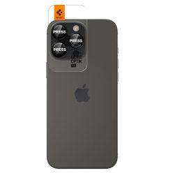   Spigen "tR EZ Fit Optik Pro" Apple iPhone 15/14 Pro/14 Pro Max Tempered kameravédő fólia, fekete-piros (2db)